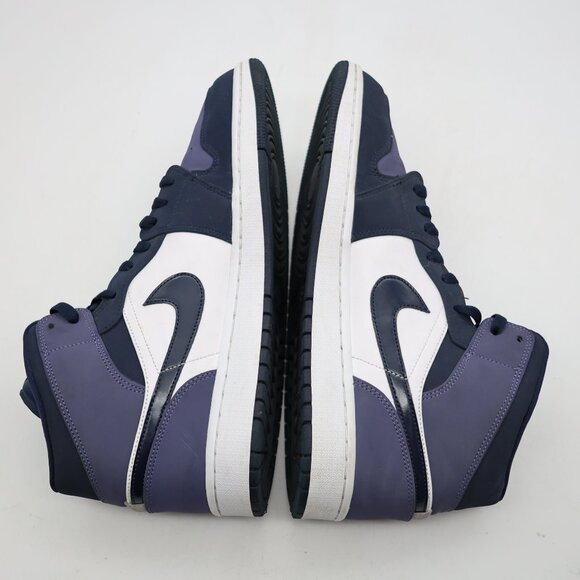 Nike Air Jordan 1 Mid Men's Size 12 Obsidian Sanded Purple Athletic Sneakers - Picture 6 of 9
